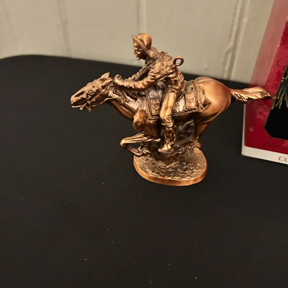 Vintage Hallmark Keepsake Bronze Set Of Three In The Old West Series Ornaments